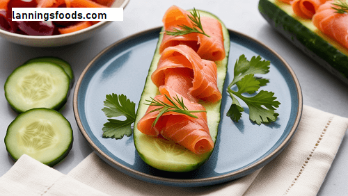 Chatelaine Smoked Salmon Roll on Cucumber Recipe